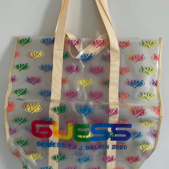 Guess x J Balvin Rainbow Large Tote, BNWT - Picture 2 of 5
